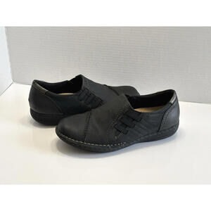 Earth Origins Tamara Teri Women's 9 Black Leather Loafers Slip-On Comfort Shoes